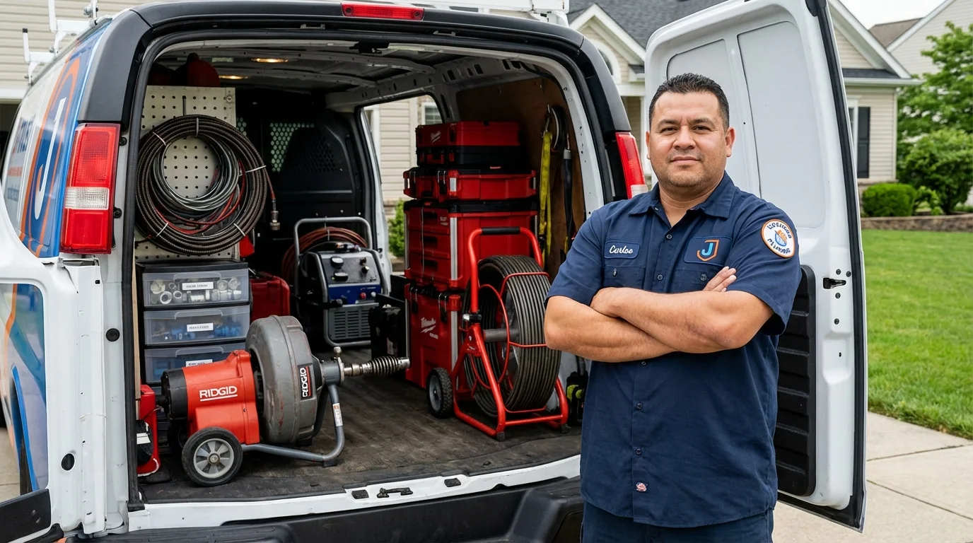 Professional drain cleaning equipment and Johns Plumbing LLC plumber in Rifle
