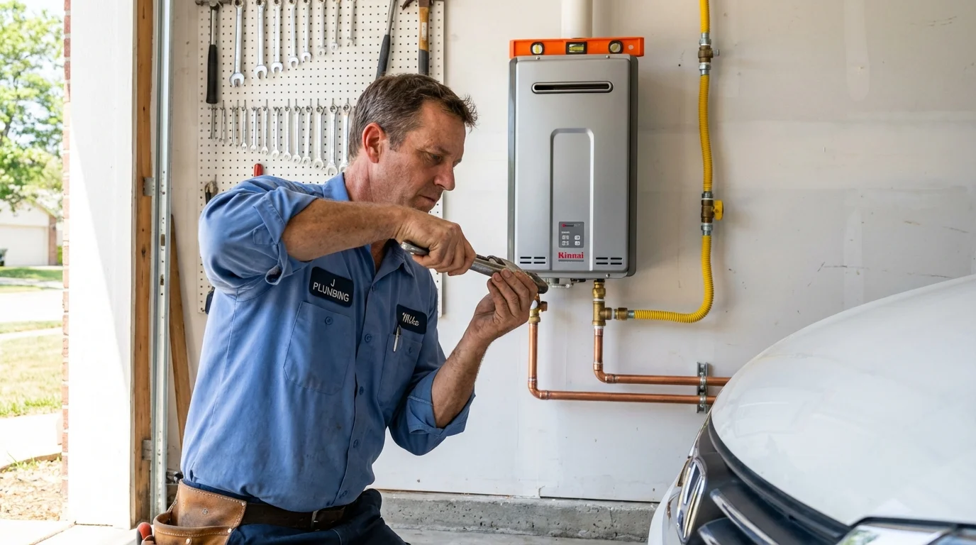 Tankless water heater installation by a Johns Plumbing LLC plumber in Rifle